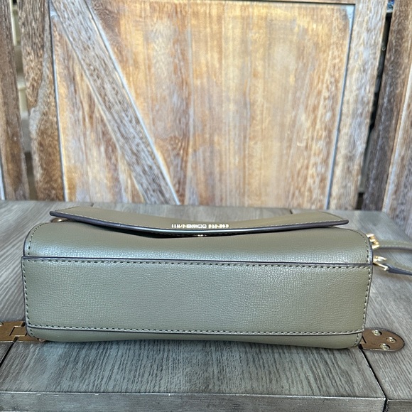 Michael Kors Ellis Olive Green Flap Messenger Crossbody Bag - Picture 6 of 14
